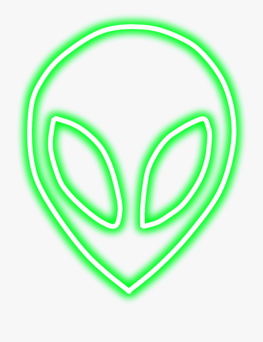 #neon #glow #alien #green #aliens #freetoedit #mimi - Green Alien, Transparent Clipart