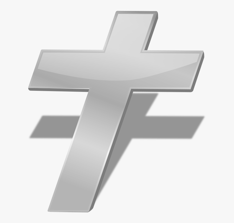 Silver Cross Clipart - 3d Cross With Shadow, Transparent Clipart