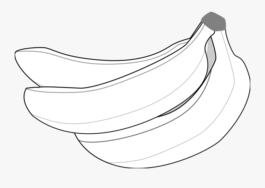 Pitr Bananas Black White Line Art Food Coloring Book - Banana Clipart Black And White Transparent, Transparent Clipart