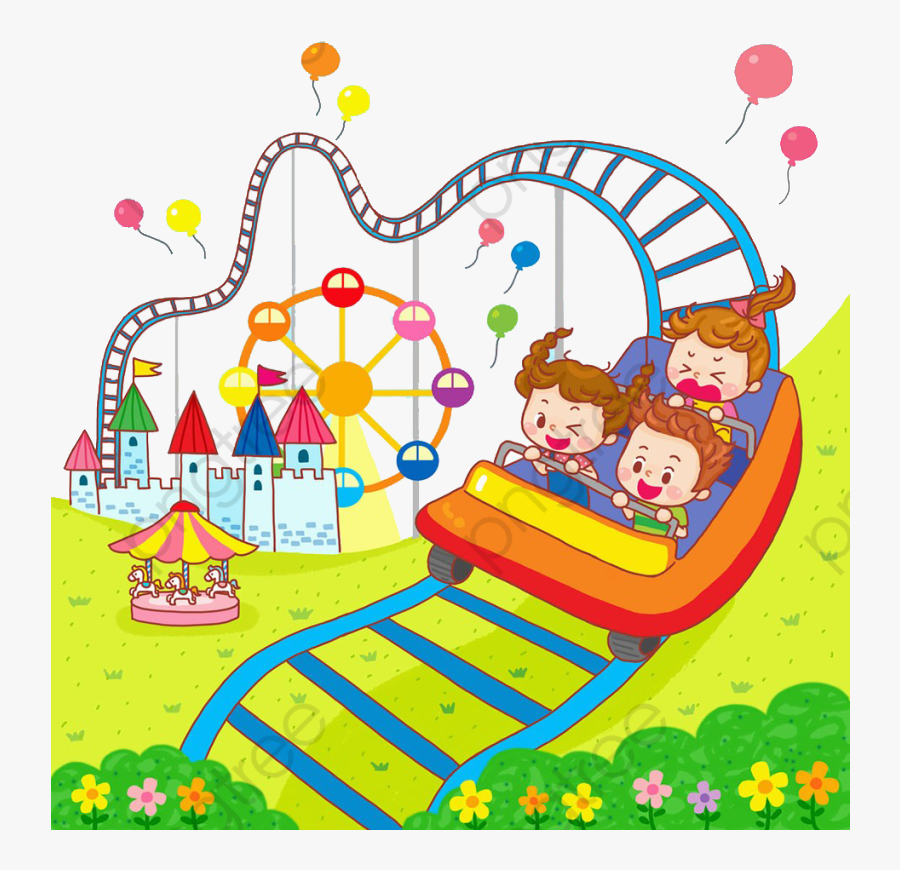 Transparent Amusement Park Clip Art Animated Roller Coaster Clipart