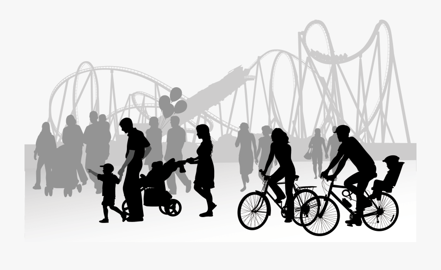 Roller Coaster Black And White, Transparent Clipart