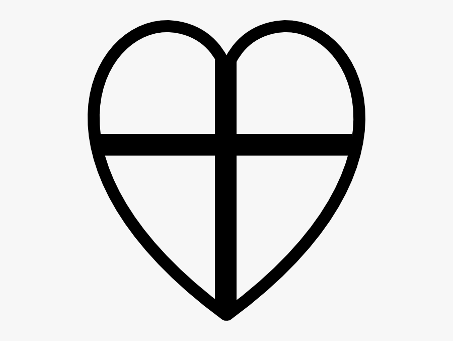 Heart Lake Logo Svg Clip Arts - Heart Cross Clipart Black And White, Transparent Clipart