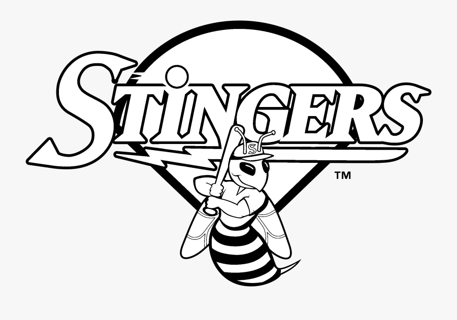 Salt Lake Stingers Logo Black And White - Cartoon, Transparent Clipart