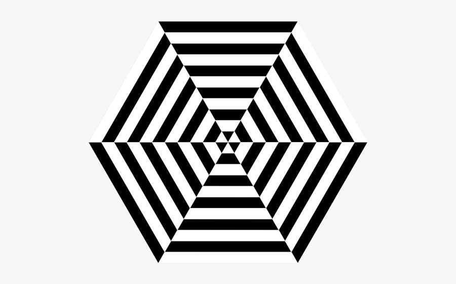 Hexagon Zebra Pizza - Op Art Design Art, Transparent Clipart