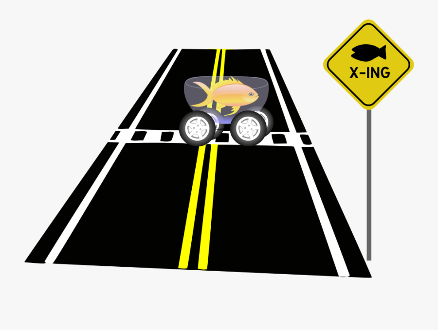 Fish Crossing Svg Clip Arts - Parallel Lines Traffic Signs, Transparent Clipart