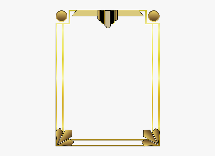 Art Deco Border Decoration - Transparent Art Deco Border, Transparent Clipart