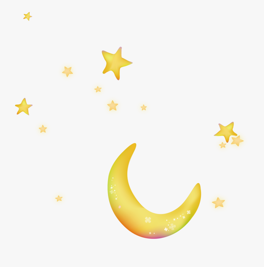 Moon Night Sky Star - Transparent Stars And Moon, Transparent Clipart