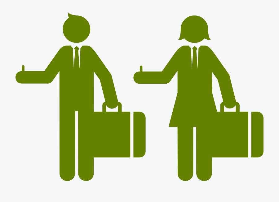 People Hitchhiking - Green Business People Icon, Transparent Clipart