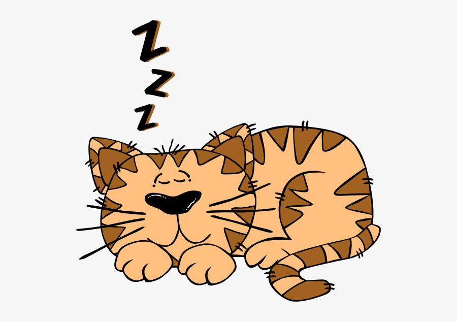 Cartoon Cat Sleeping Clip - Sleepy Cat Clip Art, Transparent Clipart