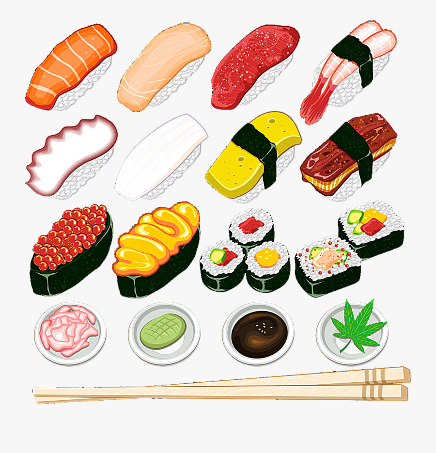 Sushi Drawing Food - Japanese Sushi Drawing, Transparent Clipart