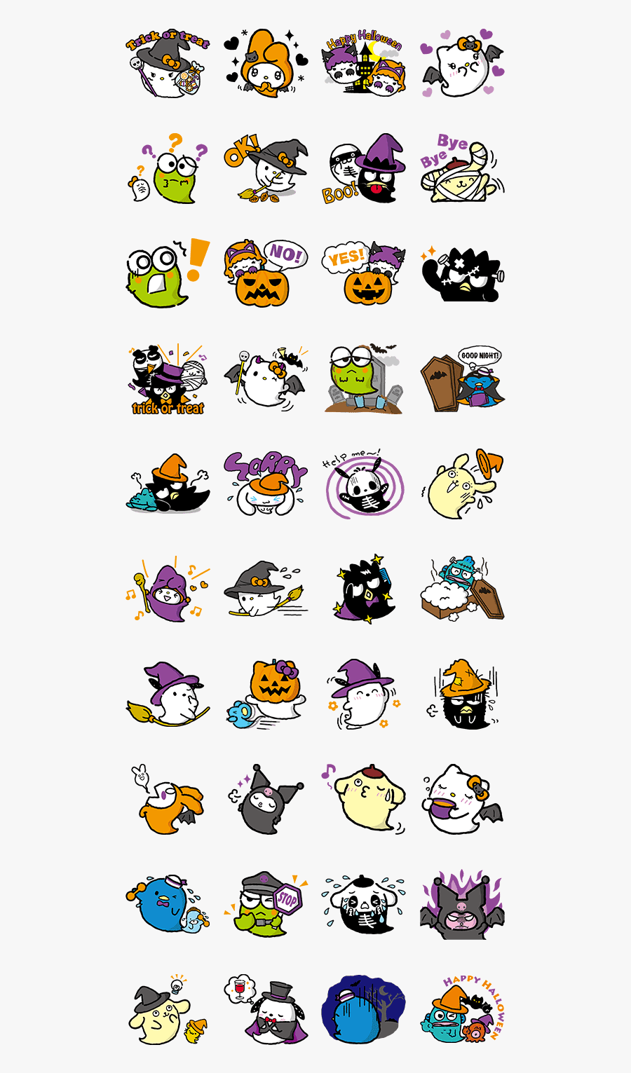Sanrio Halloween Line Sticker 2013, Transparent Clipart