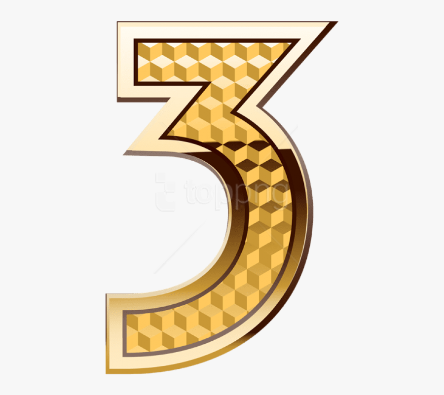Free Png Download Gold Number Three Clipart Png Photo - Gold Transparent Background Number Png, Transparent Clipart