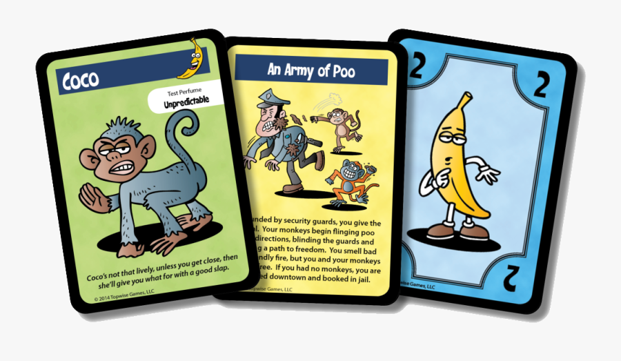 Monkey Game Card, Transparent Clipart