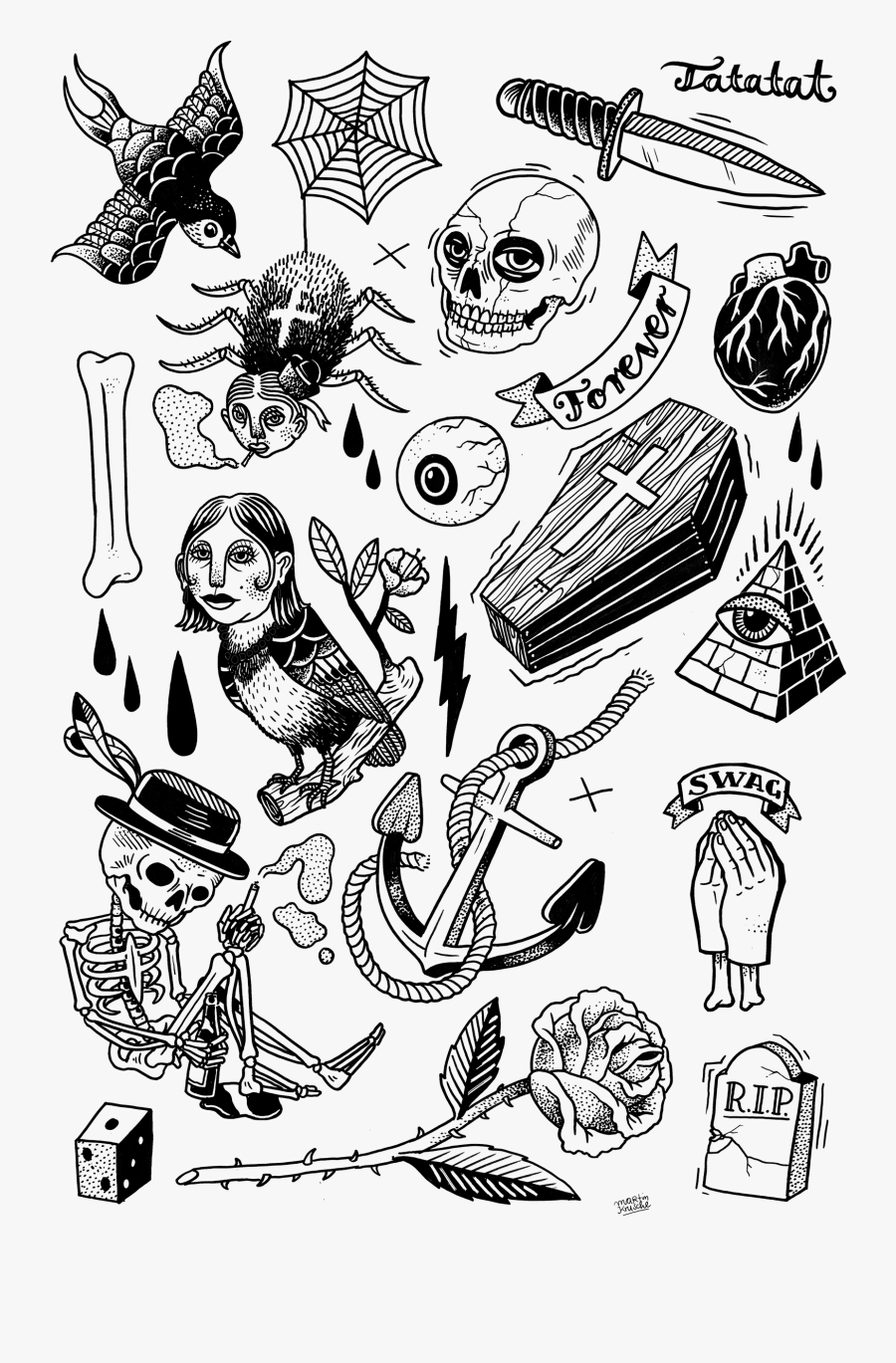 Transparent Female Zombie Clipart - American Traditional Small Tattoos, Transparent Clipart