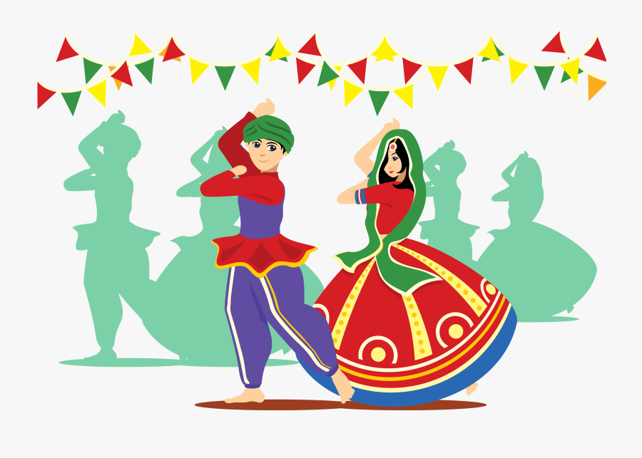 National Dance Vector Png Download - Navaratri, Transparent Clipart