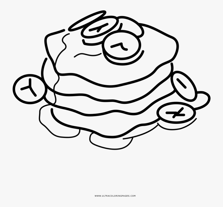 Banana Pancake Coloring Page - Sketch , Free Transparent Clipart