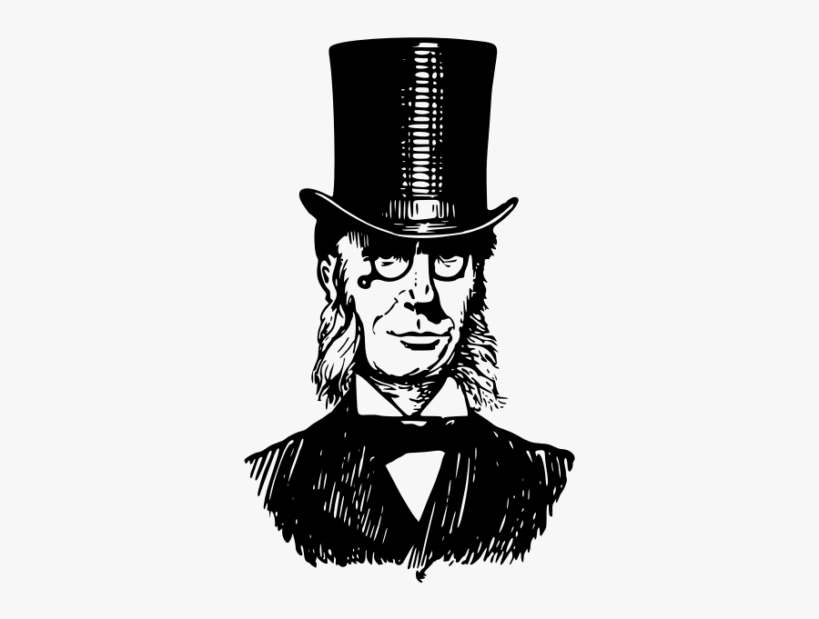 Man In Top Hat - Man With Top Hat Clipart, Transparent Clipart