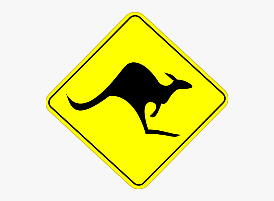 Clipart Road Signs - Kangaroo Sign Clipart, Transparent Clipart