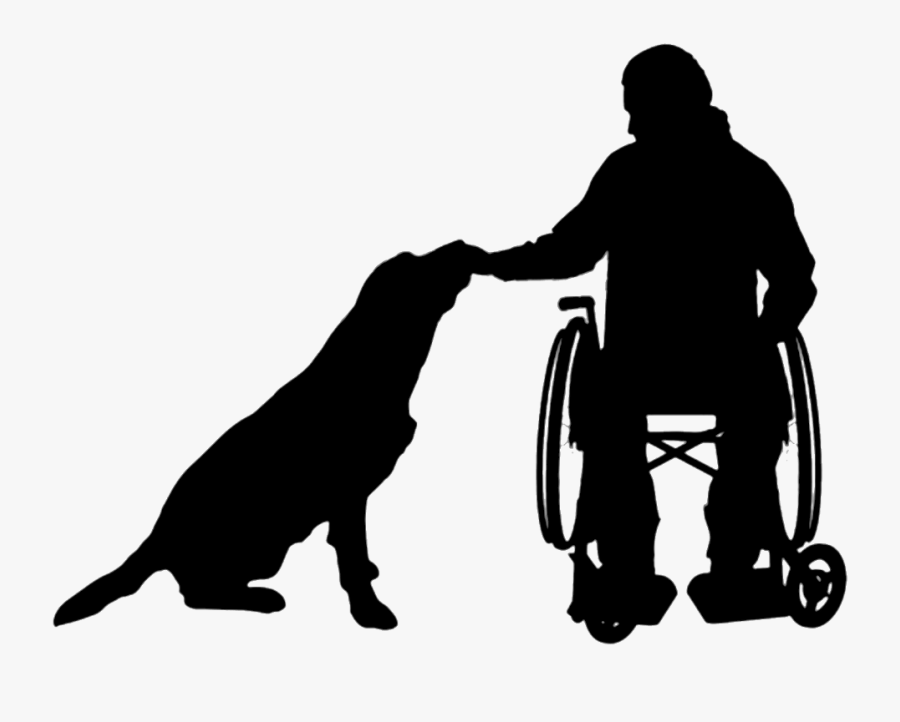 Dog Wheelchair Silhouette Disability - People In Wheelchair Silhouette, Transparent Clipart