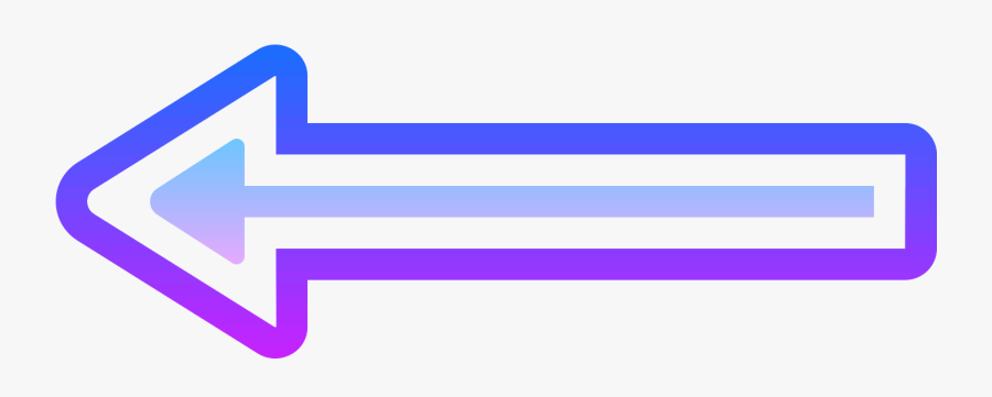 Long Arrow Left Icon - Electric Blue, Transparent Clipart