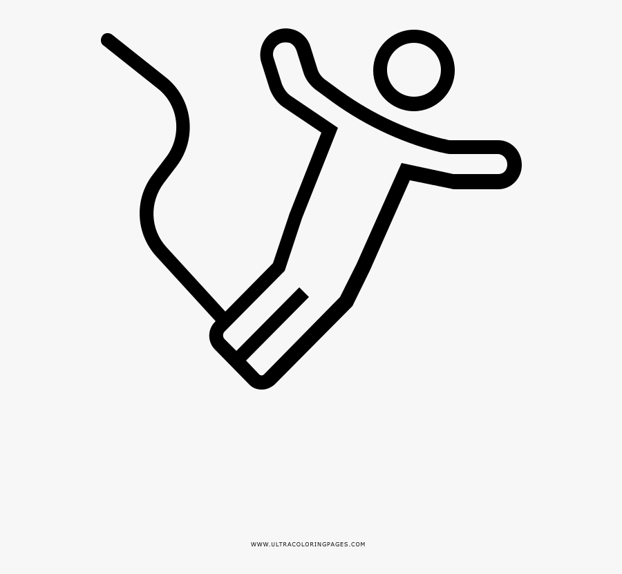 Bungee Jumping Coloring Page - Line Art, Transparent Clipart
