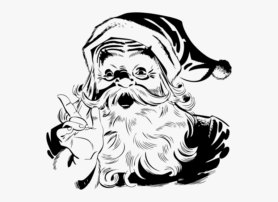 Santa Claus Clipart Black And White, Transparent Clipart