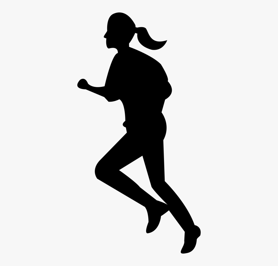 Black And White Girl Running Cartoon, Transparent Clipart
