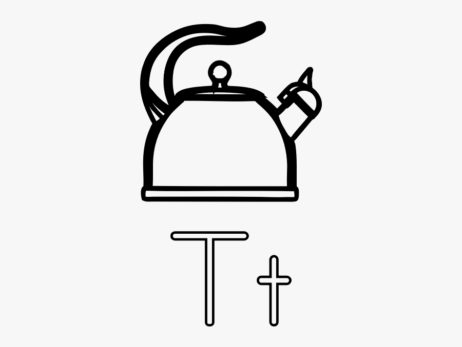 T Is For Teapot Alphabet Learning Guide Vector Clip - T For Teapot Coloring Pages, Transparent Clipart