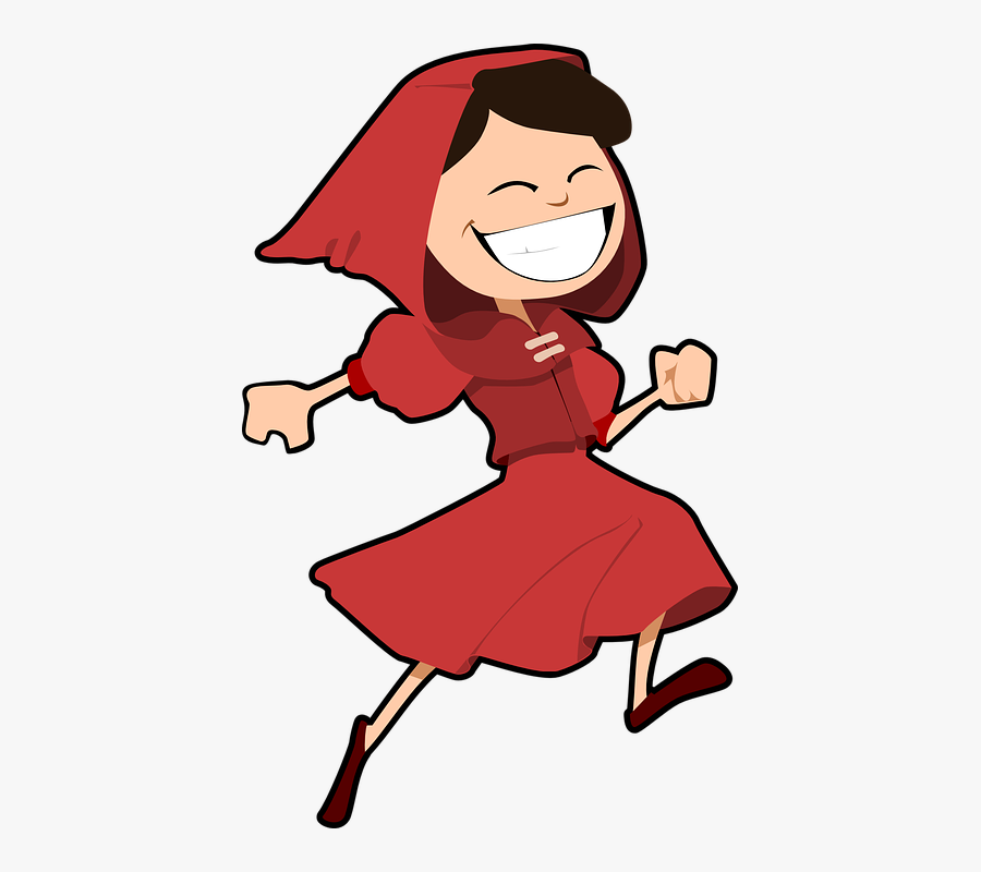 Little Red Riding Hood Happy, Transparent Clipart
