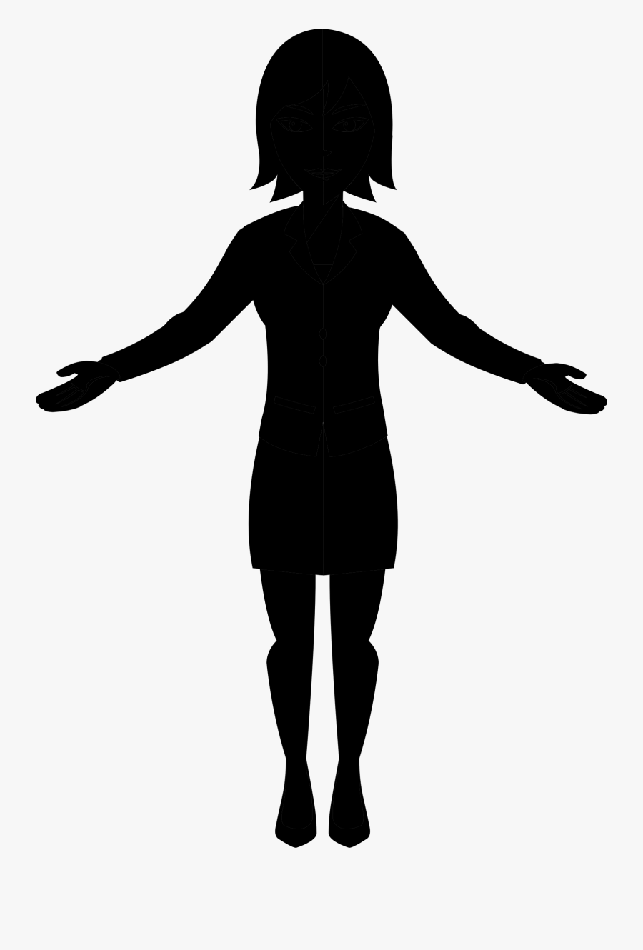 Clip Art Silhouette Vector Graphics Woman Image - Female Silhouette Clipart, Transparent Clipart