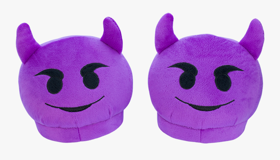 Purple Devil Emoji Png - Devil Emoji Slippers, Transparent Clipart
