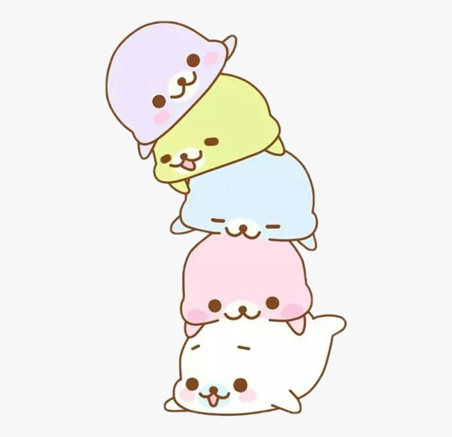#freetoedit #cute #kawaii #seal #animal #mount #cluster - Cute Kawaii Seal, Transparent Clipart