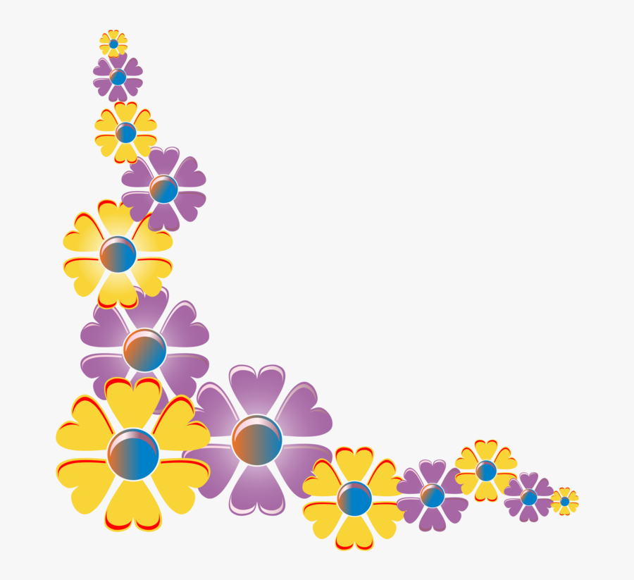 Flower,symmetry,area - Flower Corner Clip Art, Transparent Clipart