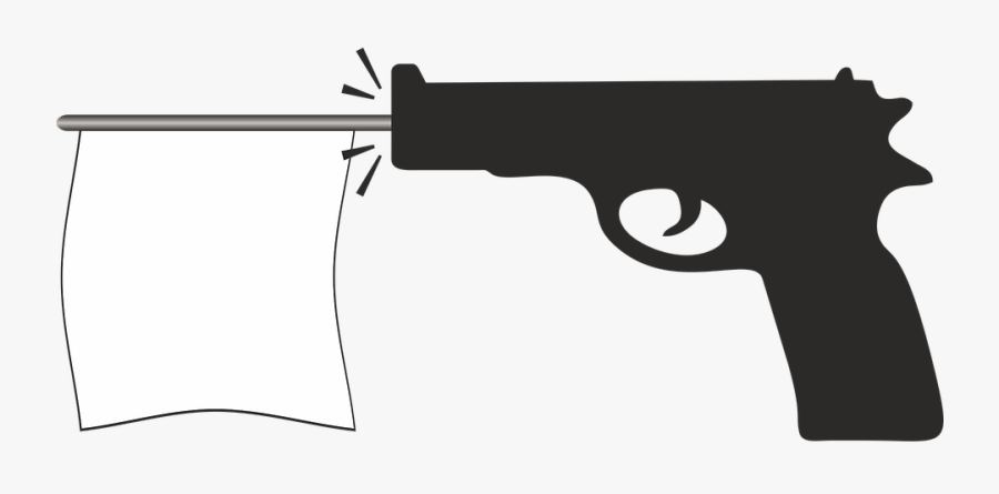 Cartoon Gun Bang Flag, Transparent Clipart