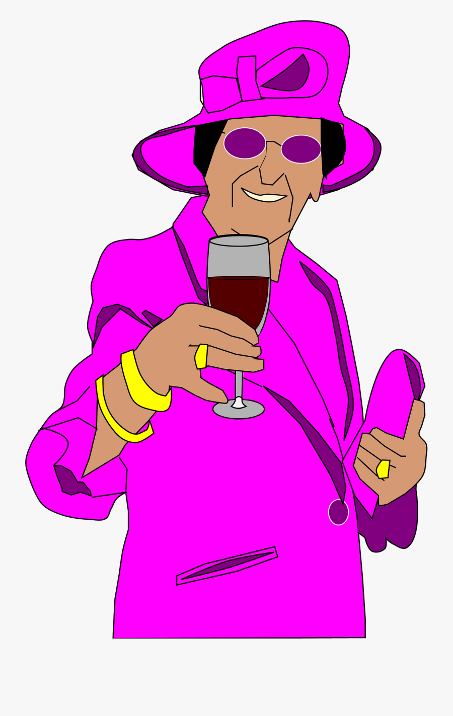 Cartoons Drinking Wine, Transparent Clipart