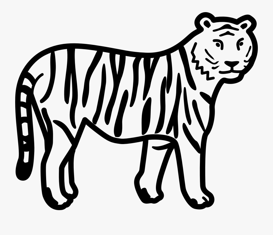 Tiger Animal Coloring Pages Free Printable In Page - Clip Art Of Tiger, Transparent Clipart