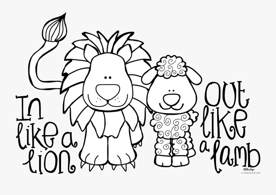 Clipart Lion Black And White - Like A Lion Out Like A Lamb Coloring Sheet, Transparent Clipart