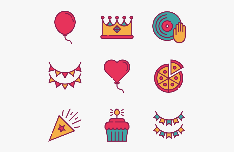 Number 6 Clipart 50 Birthday - Birthday Party Icons Png, Transparent Clipart