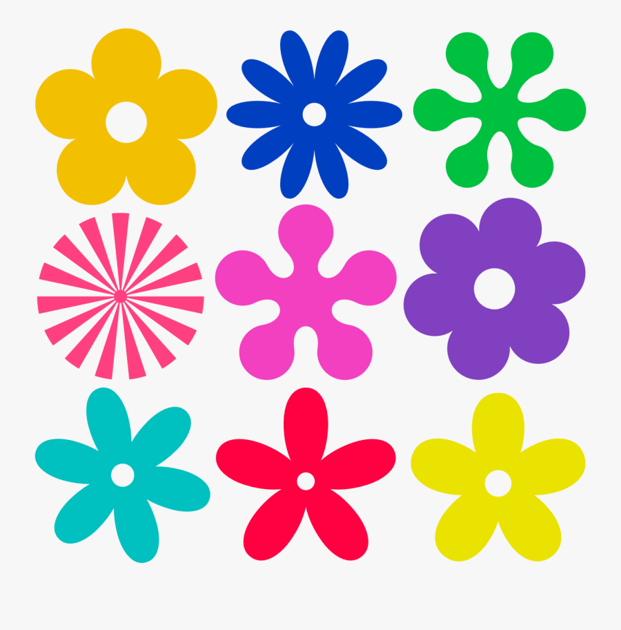 Hippie Birthday Clipart - Retro Flower, Transparent Clipart