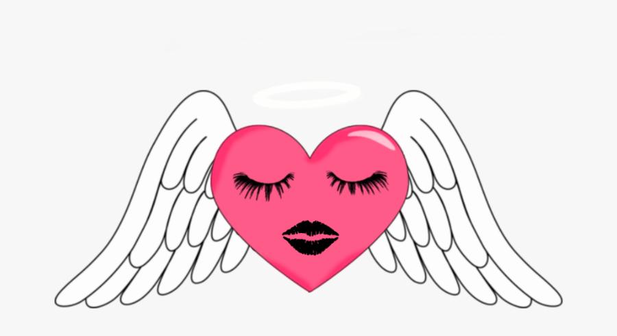 Heart With Wings And Halo - Small Angel Wings Png, Transparent Clipart