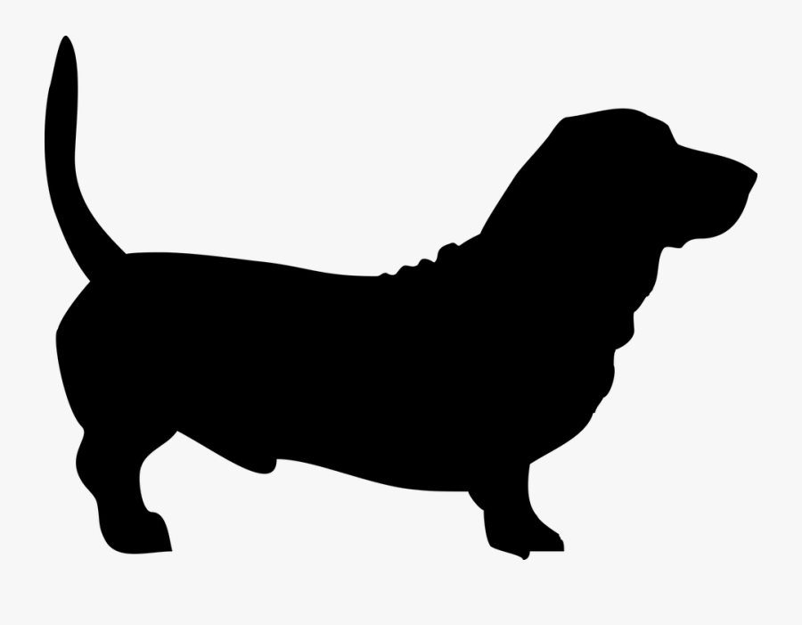 Basset Hound Dog Silhouette, Transparent Clipart