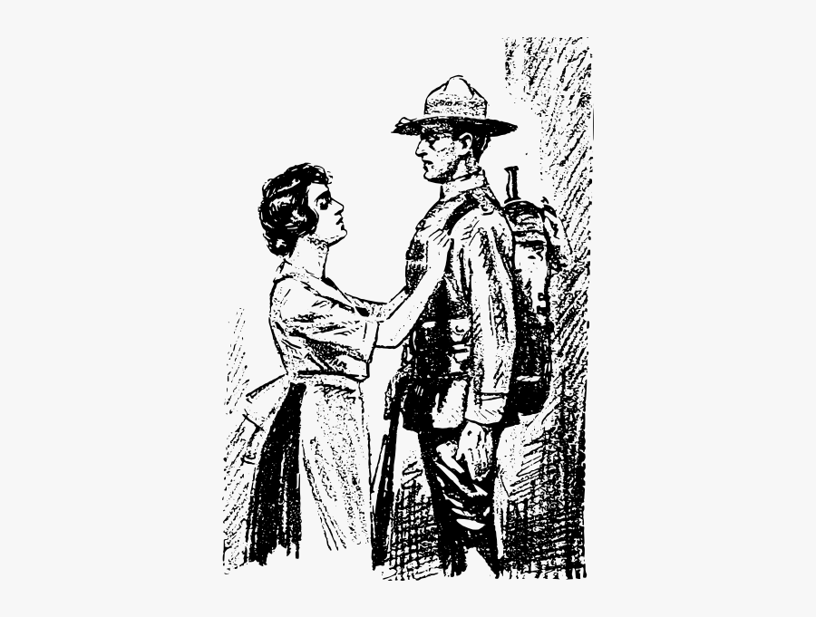 Soldier And His Wife Vector Image, Transparent Clipart