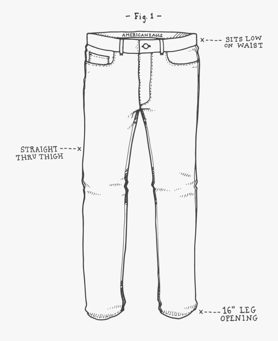 Drawing Jeans Mens Skinny - Sketch , Free Transparent Clipart - ClipartKey