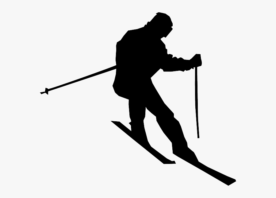 Skier Silhouette Clip Art, Transparent Clipart