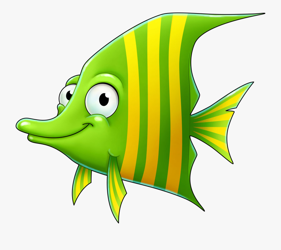 Green Cartoon Fish Clip Art - Cartoon Transparent Background Fish Png, Transparent Clipart