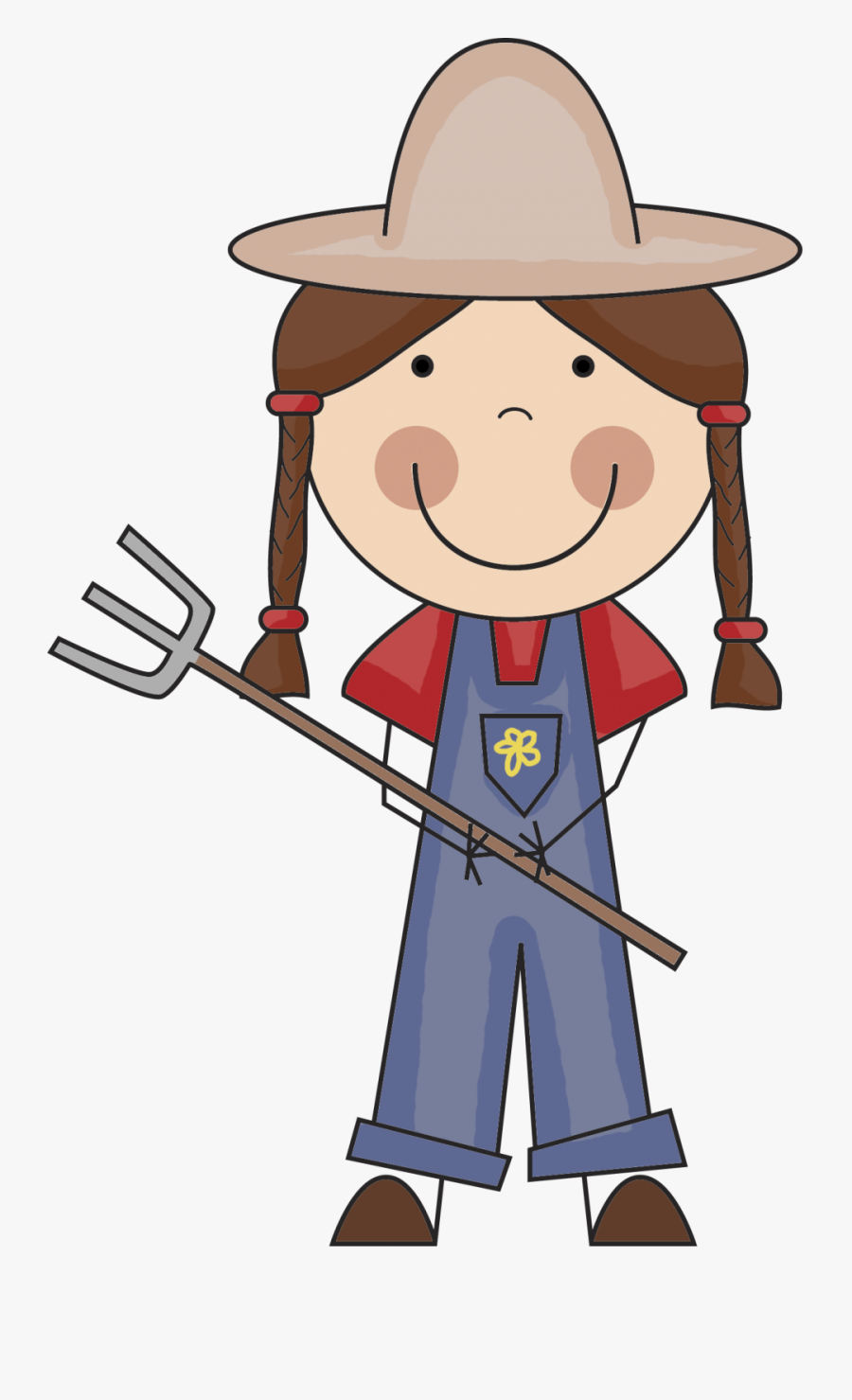 Farmer Png Image - Easy Farm Girl Drawing, Transparent Clipart