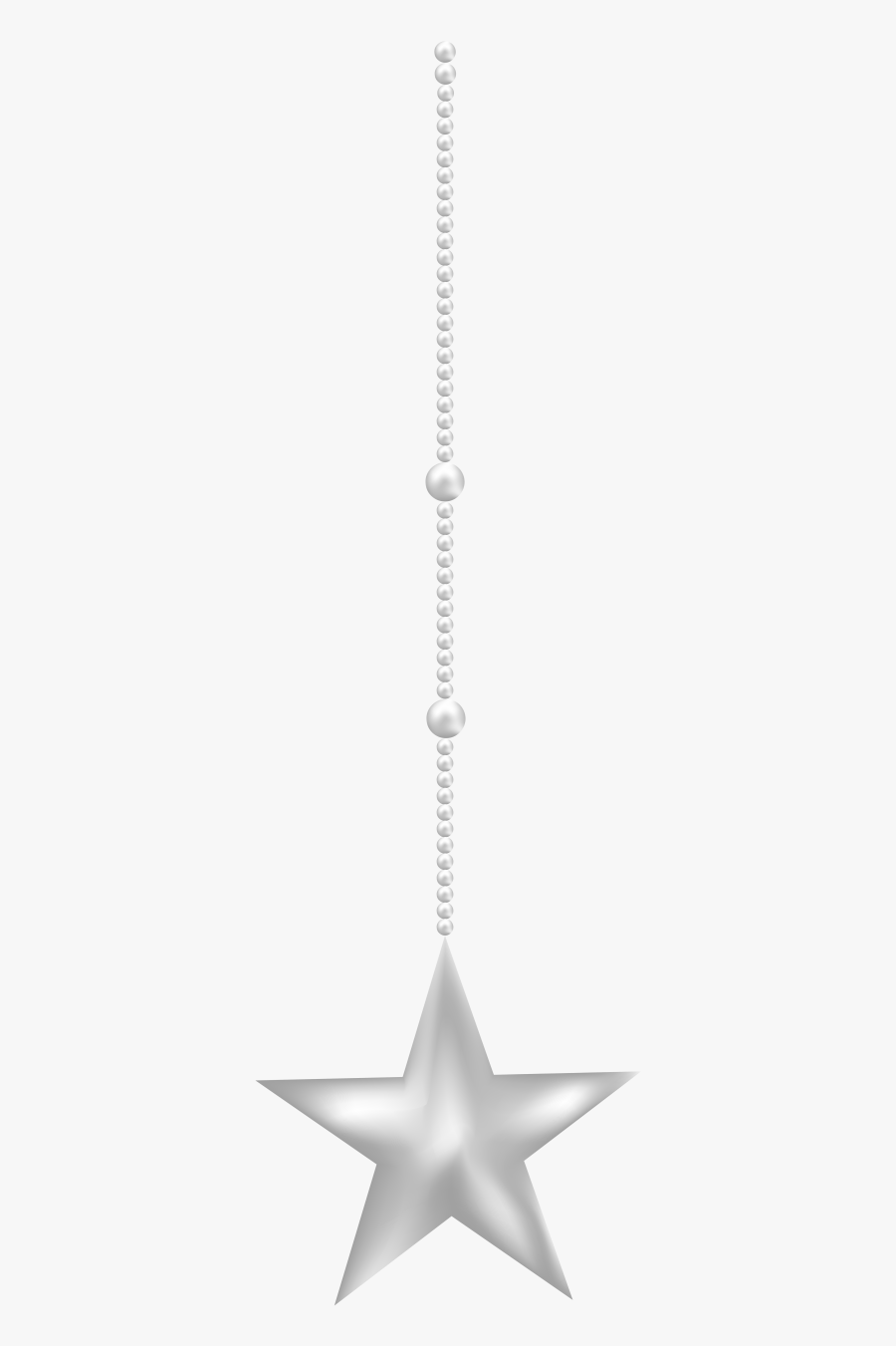 Free Hanging Silver Star Transparent, Transparent Clipart