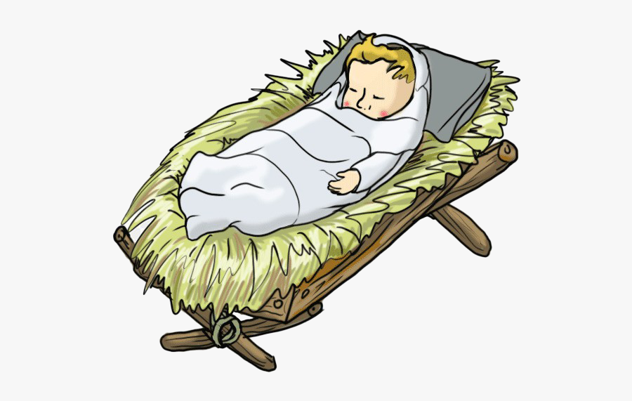 Christmas Manger Png Pic - Cartoon Jesus In A Manger, Transparent Clipart