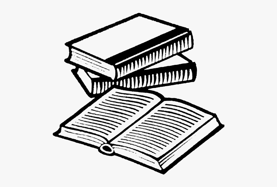 Books Pile Vector Image - Line Drawing Of Books, Transparent Clipart