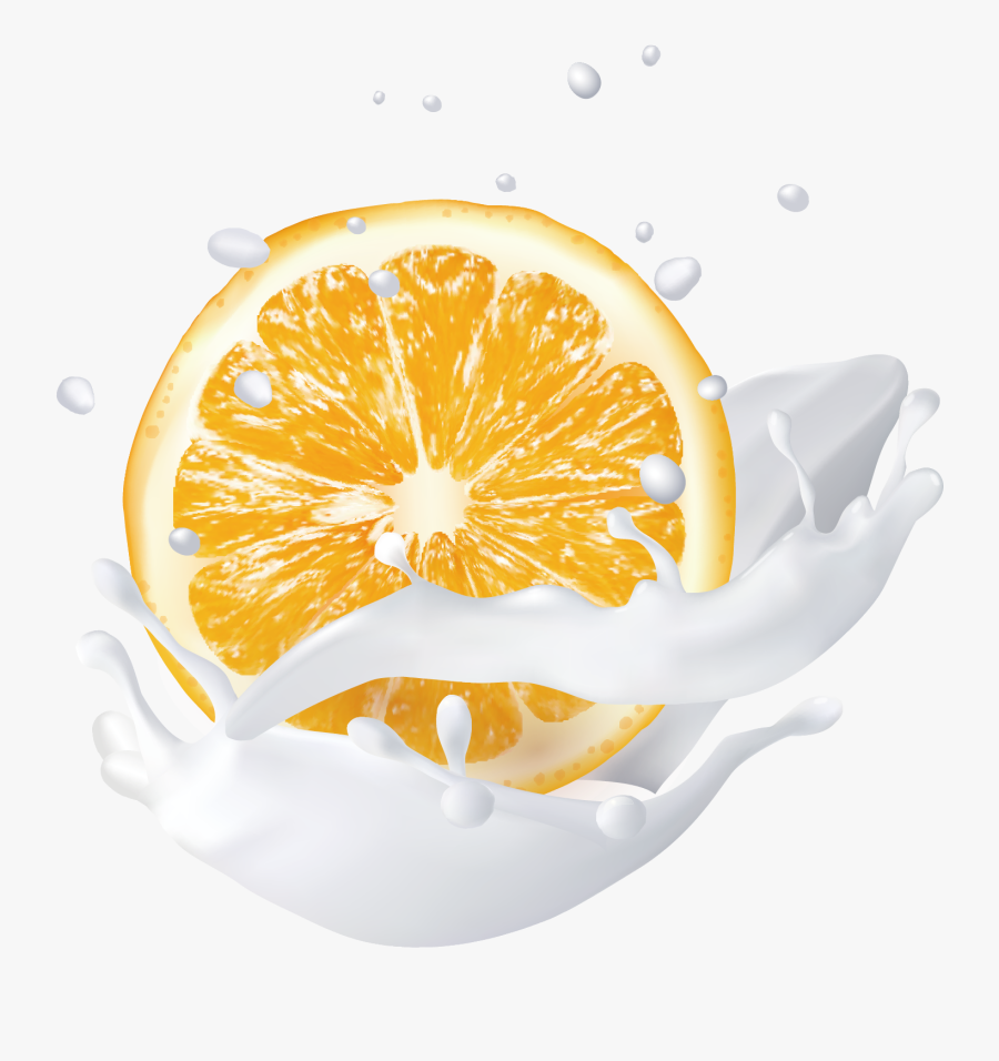 Lemon Vector Splash - Orange Milk Splash Png, Transparent Clipart